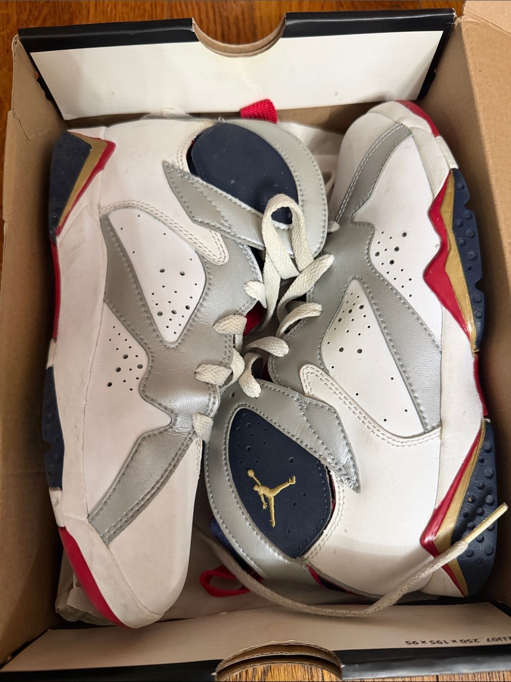 Jordan Kids White, Gray & Red Retro Basketball Sneakers